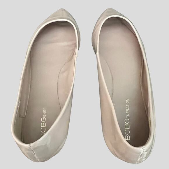 BCBGeneration Womens Ballet Flats Size 10B Millie Smooth Patent Shoes Neutral - Picture 7 of 10